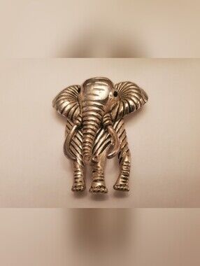 Vintage Silver-Tone Elephant Brooch